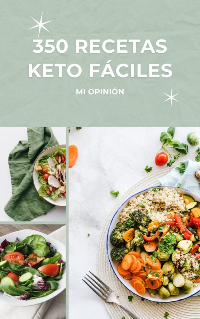Portada de reseña del libro 350 recetas keto fáciles